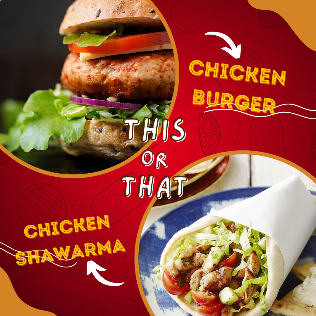 Red orange retro burger and hotdog fast food restaurant menu